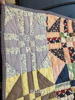 Vintage handmade Patchwork quilt Hand stitched
