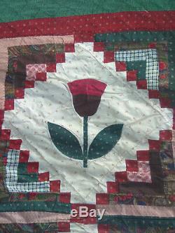 Vintage handmade queen size quilt