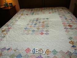 Vintage handmade quilt 68 X 72 Estate Sale find Tiny stitches, 70 years old