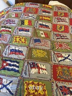 Vintage handmade quilt Flags approximately 79 x 66'? Early 1900s Easton PA