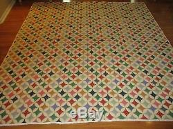 Vintage handmade quilt Modified Cathedral Window /