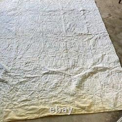Vintage handmade quilt full 74x89 8 point star cotton boho shabby retro