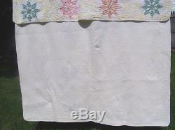 Vintage handmade quilt with stars 72 x 84