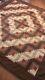 Vintage Log Cabin Quilt Calico Fabric 90x94 Padded Farmhouse Cabin Country Quilt