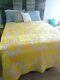 Vintage Style Hand Quilted Yellow Quilt Handmade Size King