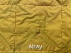 Vintage yellow cathedral window handmade quilt 96 x 85