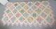 Vtg 1930s Colorful Hand Sewn Stitched Yo Yo Quilt 84x86 Pyramid Border