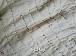 Vtg 1950s Handsewn Handmade Quilt Patchwork Rectangle coat of many colors USA