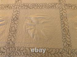 Vtg 1990s Dresden Plate Quilt Hand Stitched Long Arm Quilted 92 X 76 Excellent