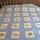Vtg 48 State Bird And Flower Quilt 98 X 64 Inches Hand Embroidered And Quilted