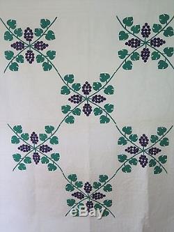 Vtg Antique 1930 Martha's Vineyard Applique Quilt Handmade Unwashed Excellent PA