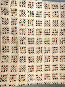 Vtg Granny Square Quilt Afghan Handmade Crochet Starburst Multi Color Blanket
