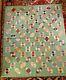Vtg Green Pieced Quilt With Tied Pink Backing Old Printed Fabric 68 X 81