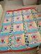 Vtg Hand Made Quilt Stitched Colorful Boho Hippie 62 X 80