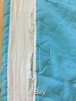 Vtg Handmade Hand Stitched KING Quilt 92 x 110 Turquoise