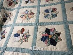 Vtg Handmade Multicolored Patchwork Quilt By Colorado Sping Comforters 100x88