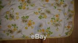 Vtg. Handmade QUILT COVERLET floral fabric GORGEOUS rare 66x98 Twin patchwork