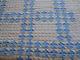 Vtg Light Blue/white Postage Stamp Quilt-twin Size-handmade-hand Quilted-102x64