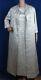 Vtg Quilted Formal Evening Gown And Matching Coat White Silver Metallic 1960s