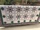 Vtg Ooak Hand Made Star Motif Chabby Chic Quilt Bed Spread 82x56 Queen