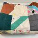 Vtg Quilt Bedspread Hand Sewn Floral Twin 76x60 Multicolor Classic