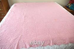 WEAR Vintage 30s 40s applique tulip patchwork quilt 80 x 68 Handmade Colorful