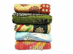 Wholesale 20 PC LOT Indian Kantha Quilt Vintage Blanket Handmade Coverlet