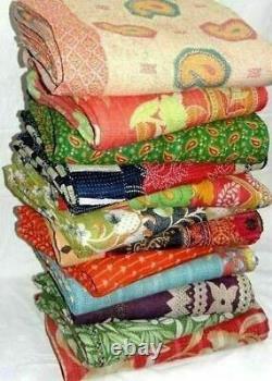 Wholesale 20 PC LOT Indian Kantha Quilt Vintage Blanket Handmade Coverlet