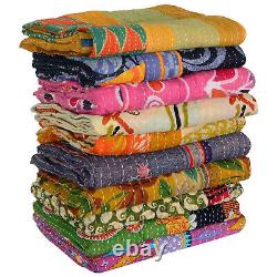 Wholesale Indian Vintage Kantha Quilt Handmade Throw Reversible Blanket Bedspred
