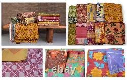 Wholesale Lot Of Indian Vintage Kantha Quilt Handmade Throw Reversible Blanket