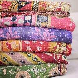 Wholesale Vintage Kantha Blanket Bedspread Indian Handmade Bohemian Quilt Cotton