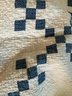 Wonderful Blue & White 9 Patch for display or cutter- amazing quilting